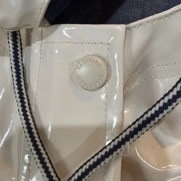 Bellfield Clothing Ivory Rain Jacket with Hood Size XS - Picture 6 of 6